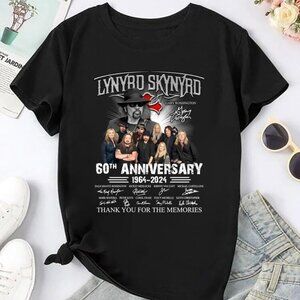 Lynyrd Skynyrd 60th Anniversary T Shirt Rock Music Graphic Fan Gift Retro 1964